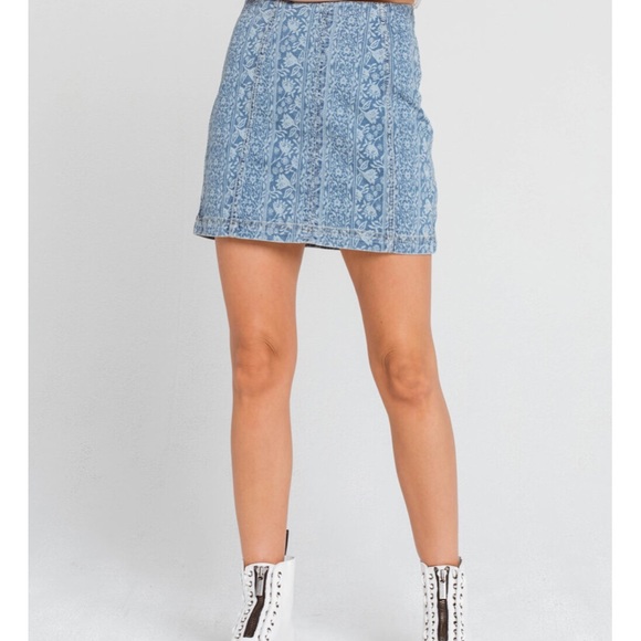 NWT Free People Modern Femme Denim Skirt - Picture 2 of 7